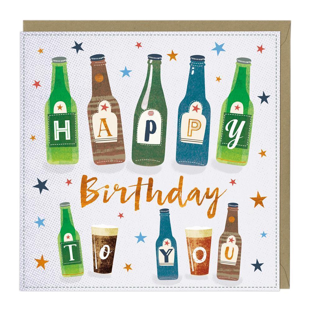 Beer Bottles Birthday Card