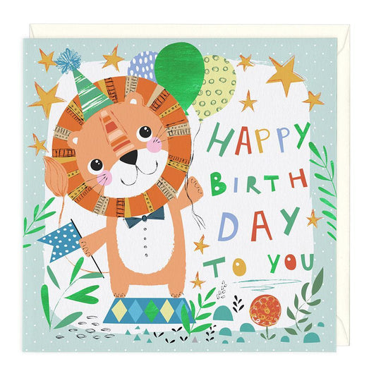 Happy Lion Childrens Birthday Card