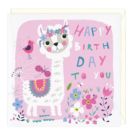 Little Llama Childrens Birthday Card