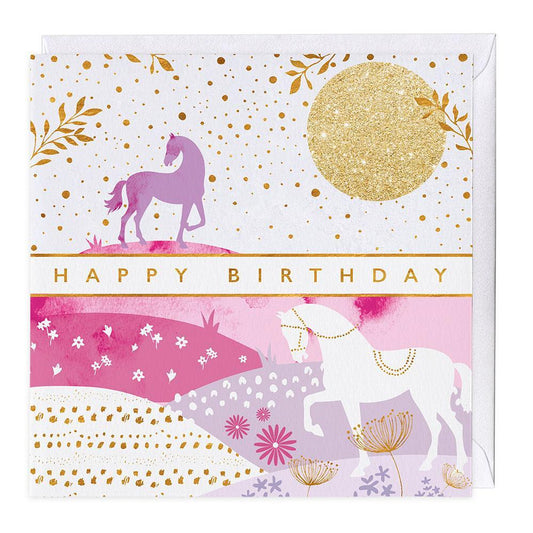 Tail of Two Horses Birthday Card 