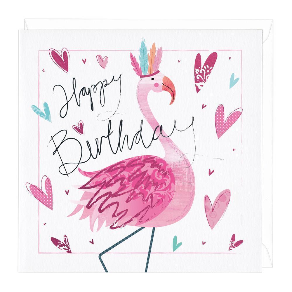 Happy Birthday Flamingo Card