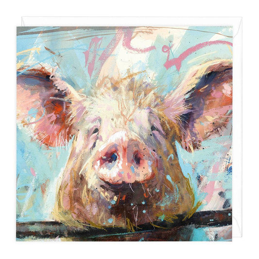 Cledus Pig Animal Greeting Card