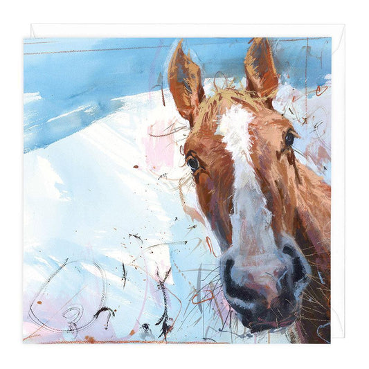 Horse On Blue Greeting Card