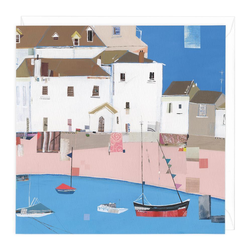 Boats In St Ives Patchwork Card