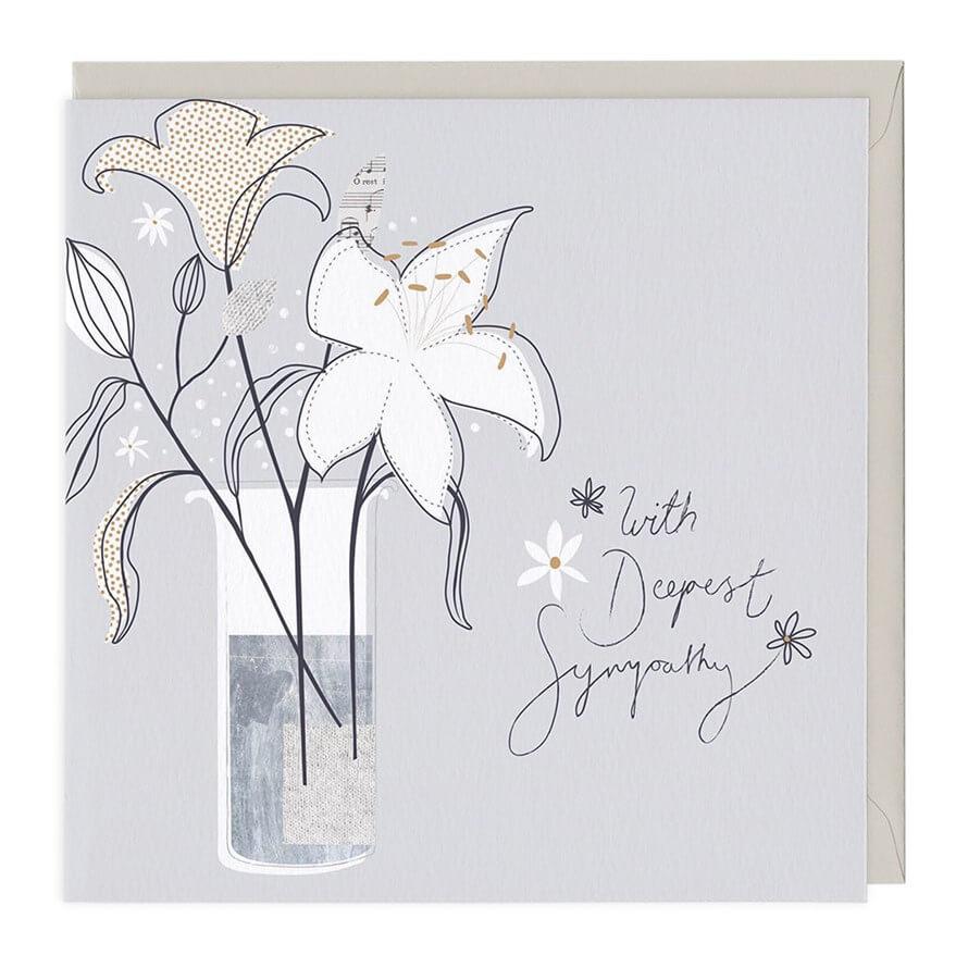 White Lily Symapthy Card