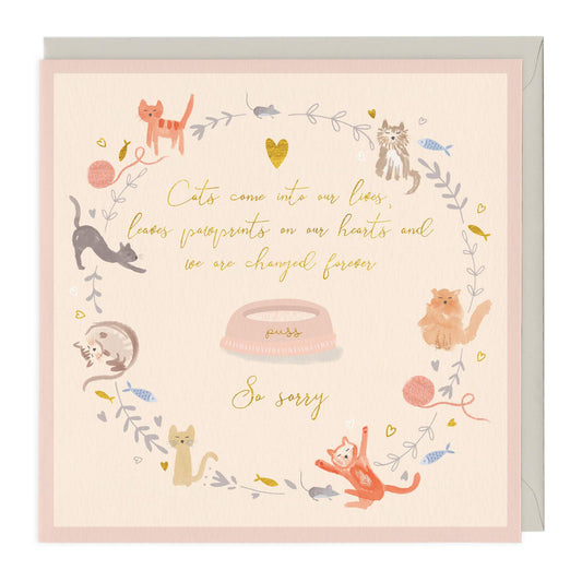 Cats Come Into Our Lives Pet Sympathy Card