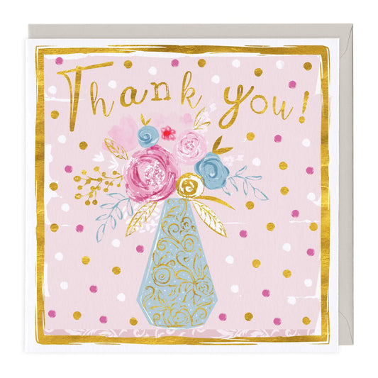 Golden Vase Thank You Card